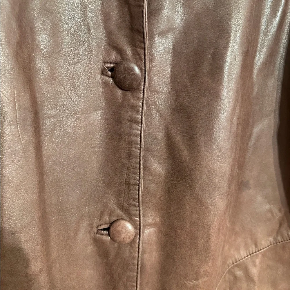 JF J. Ferrar Leather Trench Coat Brownish Red Vintage 80s 90s Large SEE NOTE